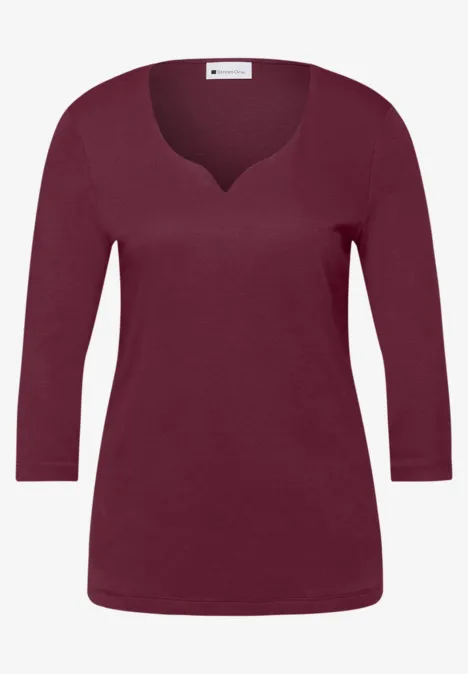 Shirt met hartvormige halslijn truffle red