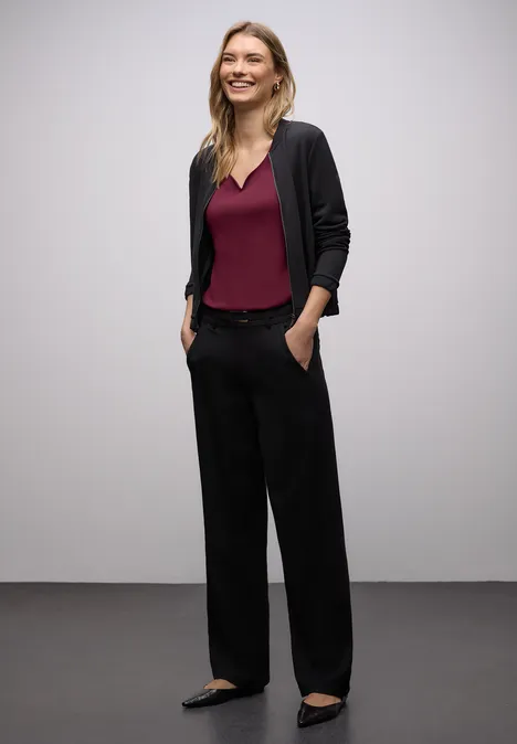 Shirt met hartvormige halslijn truffle red