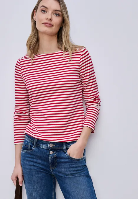 Gestreiftes Shirt power berry