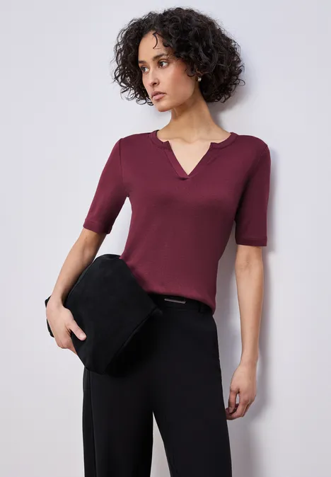 T-shirt de base truffle red