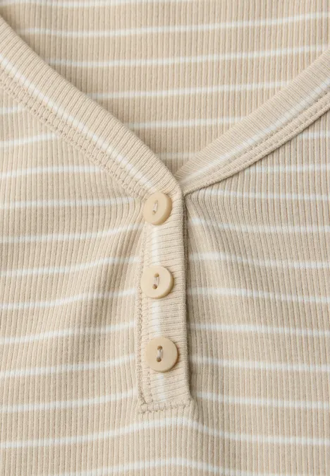 Gestreiftes Shirt cotton beige