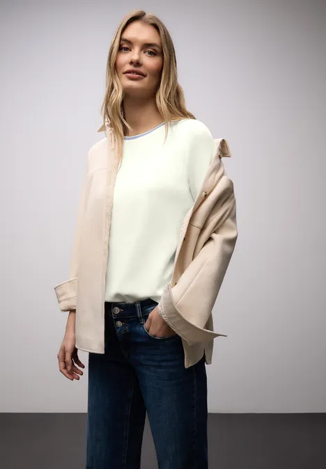 T-shirt avec détail contrasté off white T-shirt avec détail contrasté off white