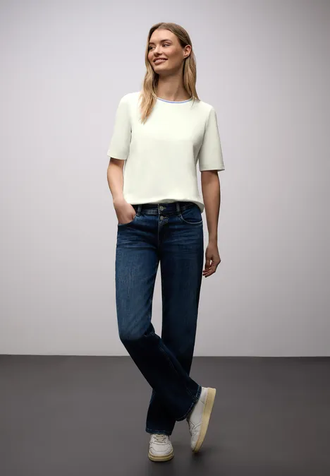 T-shirt avec détail contrasté off white T-shirt avec détail contrasté off white