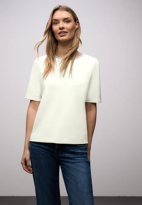 T-shirt avec détail contrasté off white T-shirt avec détail contrasté off white