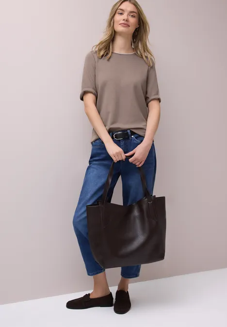 T-shirt avec détail contrasté light terra mocha