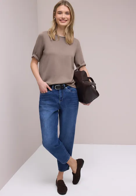 T-shirt avec détail contrasté light terra mocha