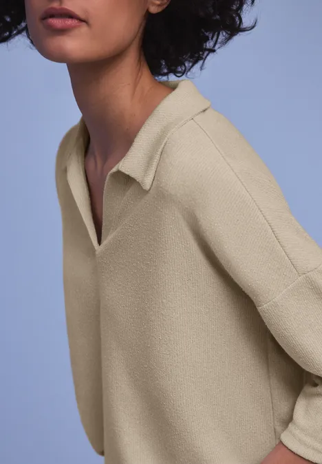 Koszulka w jednolitym kolorze cotton beige