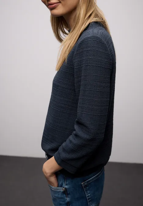 Shirt met structuur shadowed navy