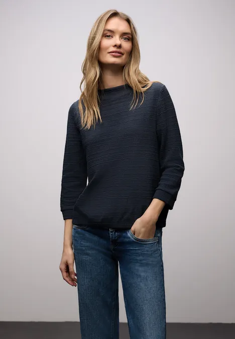 Shirt met structuur shadowed navy