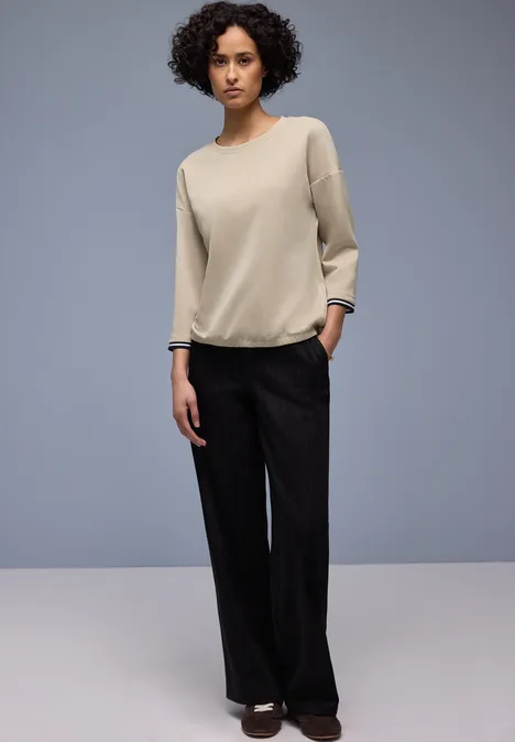 Chemise aspect soie avec détails cotton beige Chemise aspect soie avec détails cotton beige