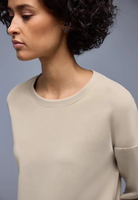 Chemise aspect soie avec détails cotton beige Chemise aspect soie avec détails cotton beige