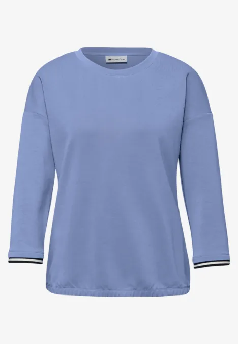 Chemise aspect soie avec détails bonnet blue Chemise aspect soie avec détails bonnet blue