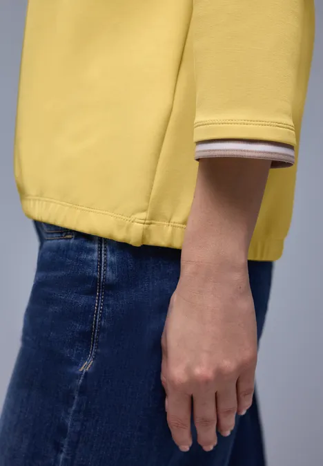 Shirt met zijdeachtige look en details bloom yellow Shirt met zijdeachtige look en details bloom yellow