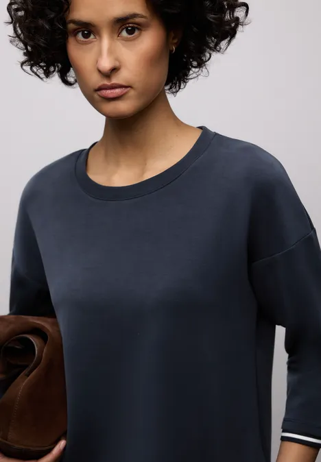 Chemise aspect soie avec détails shadowed navy Chemise aspect soie avec détails shadowed navy