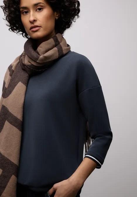 Chemise aspect soie avec détails shadowed navy Chemise aspect soie avec détails shadowed navy