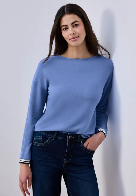 T-shirt avec détails en tape bonnet blue