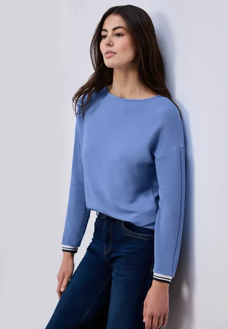 T-shirt avec détails en tape bonnet blue