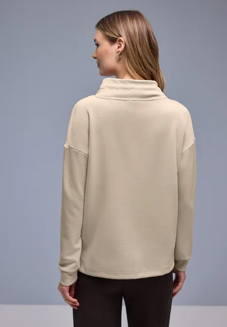 Shirt in Unifarbe cotton beige