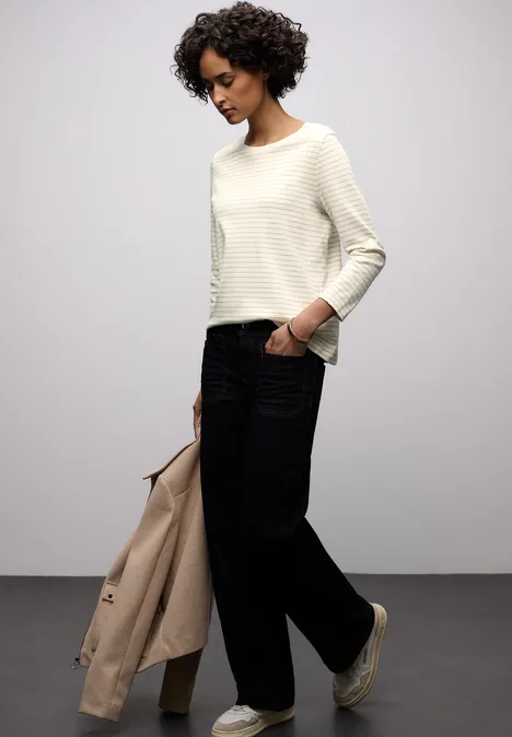 Gestreiftes Shirt off white