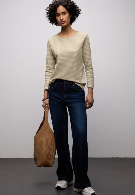 Gestreiftes Shirt cotton beige Gestreiftes Shirt cotton beige