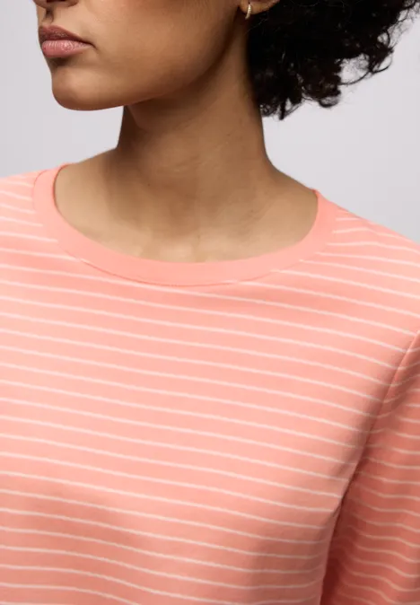 Gestreiftes Shirt light apricot