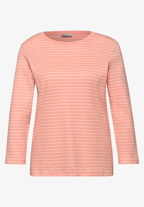 Gestreiftes Shirt light apricot