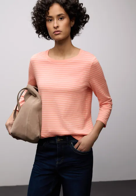 Gestreiftes Shirt light apricot