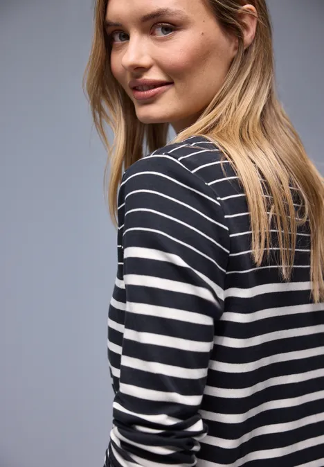 T-shirt à rayures shadowed navy