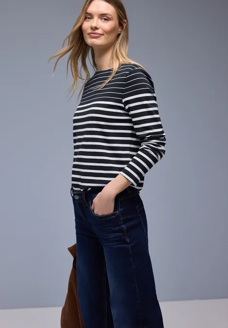 T-shirt à rayures shadowed navy