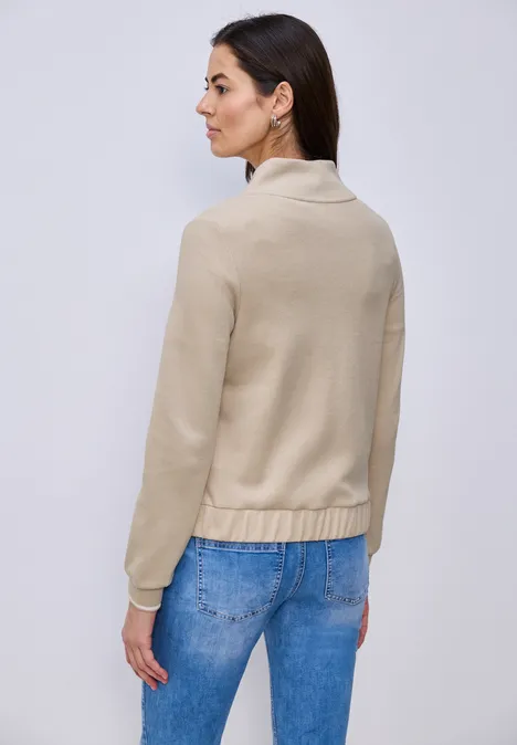 Veste à fermeture éclair cotton beige Veste à fermeture éclair cotton beige