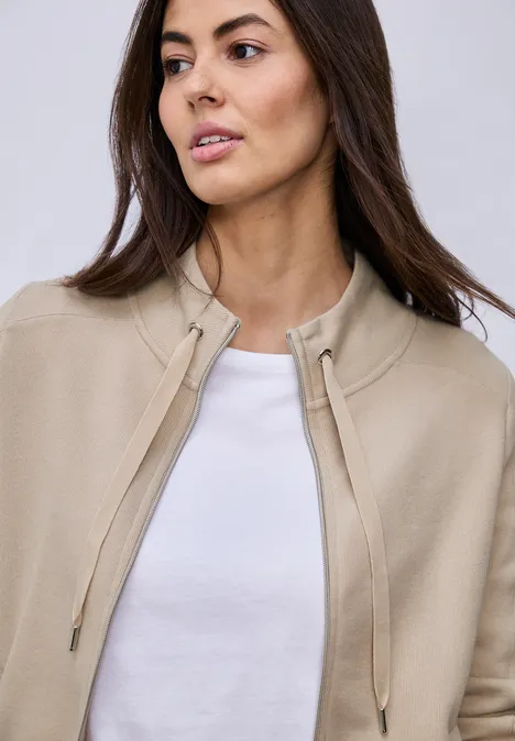 Veste à fermeture éclair cotton beige Veste à fermeture éclair cotton beige
