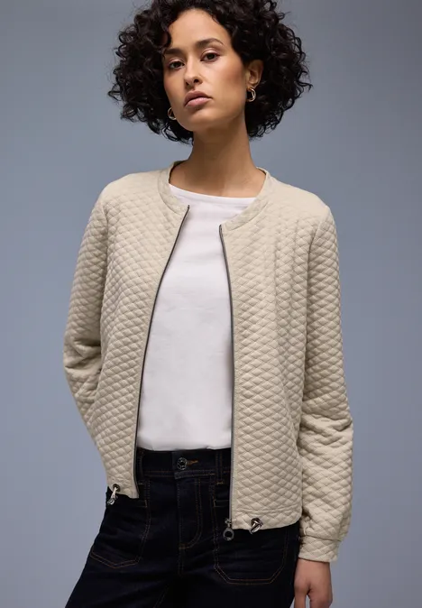 Jas met rits cotton beige