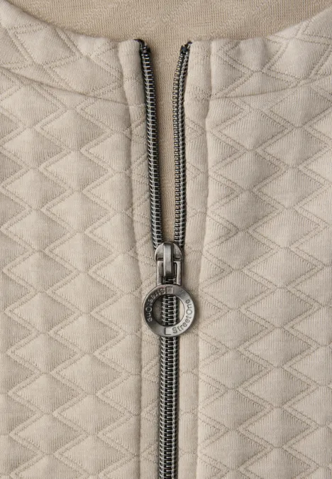 Jas met rits cotton beige