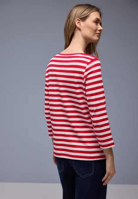 Gestreiftes Shirt power berry