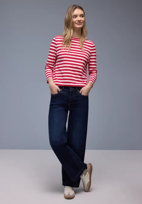 Gestreiftes Shirt power berry