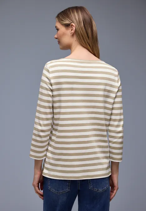 Gestreiftes Shirt cotton beige Gestreiftes Shirt cotton beige