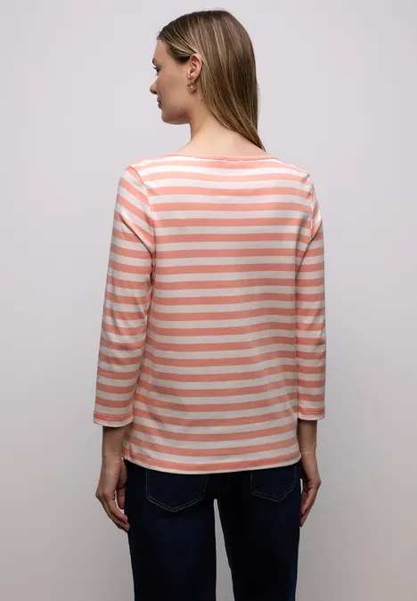 Gestreiftes Shirt light apricot