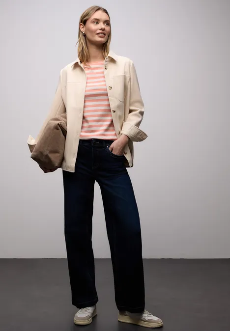 Gestreiftes Shirt light apricot