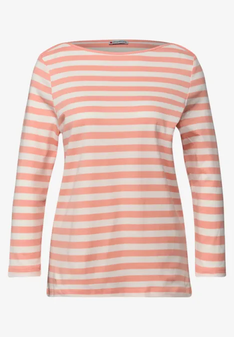Gestreiftes Shirt light apricot