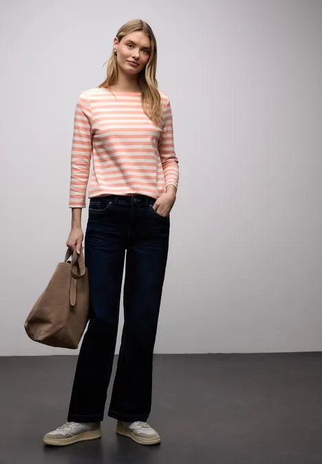 Gestreiftes Shirt light apricot