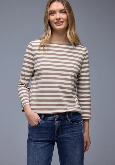 Gestreiftes Shirt light terra mocha