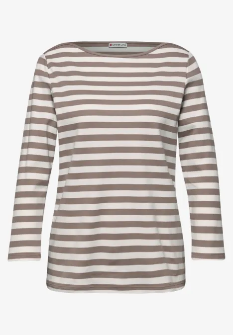 Gestreiftes Shirt light terra mocha