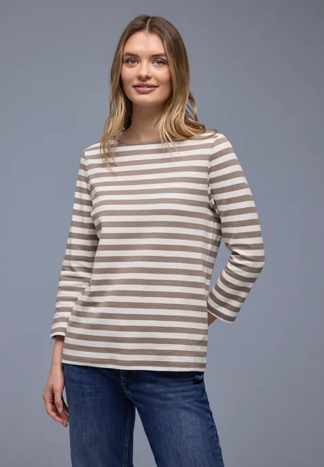 Gestreiftes Shirt light terra mocha
