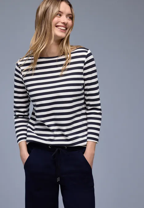 Gestreept shirt shadowed navy