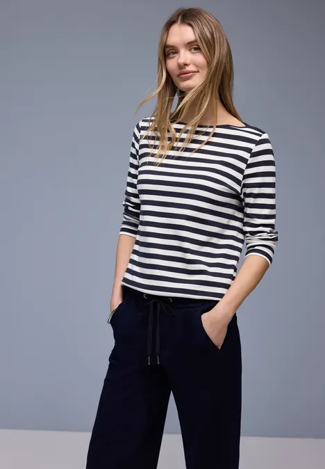 Gestreept shirt shadowed navy