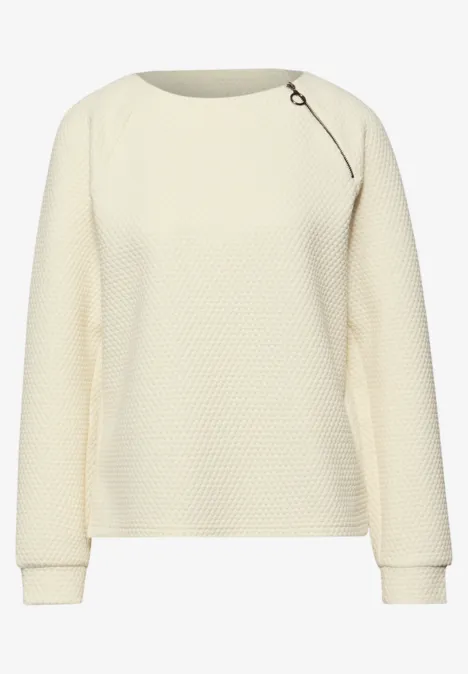 T-shirt avec fermeture éclair soft beige T-shirt avec fermeture éclair soft beige