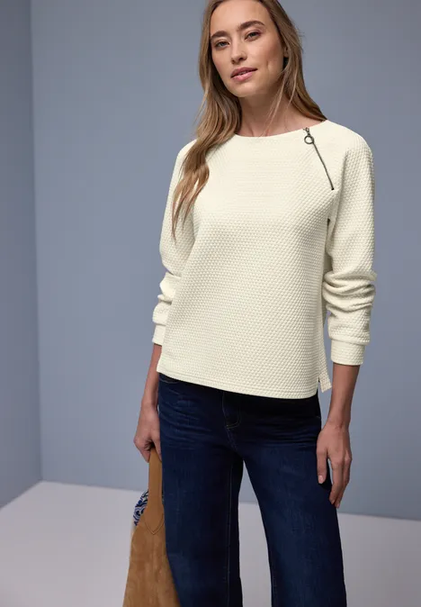 T-shirt avec fermeture éclair soft beige T-shirt avec fermeture éclair soft beige