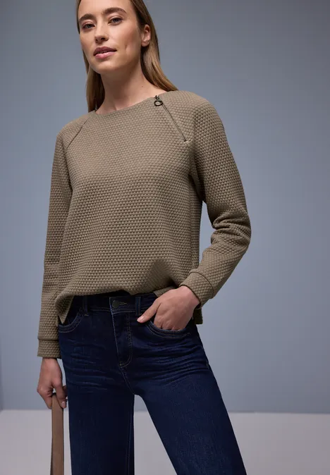 T-shirt avec fermeture éclair light terra mocha T-shirt avec fermeture éclair light terra mocha