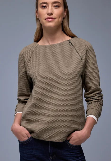 T-shirt avec fermeture éclair light terra mocha T-shirt avec fermeture éclair light terra mocha