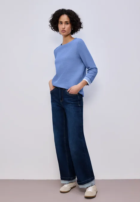 T-shirt avec détails contrastés bonnet blue T-shirt avec détails contrastés bonnet blue